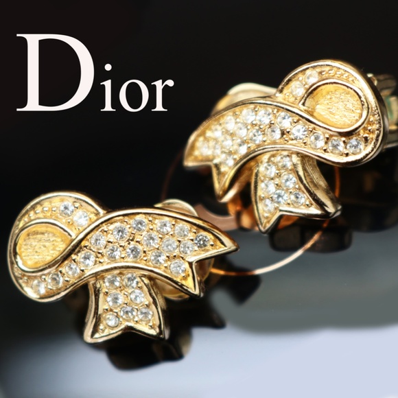 Vintage Christian Dior Crystal Encrusted Earrings